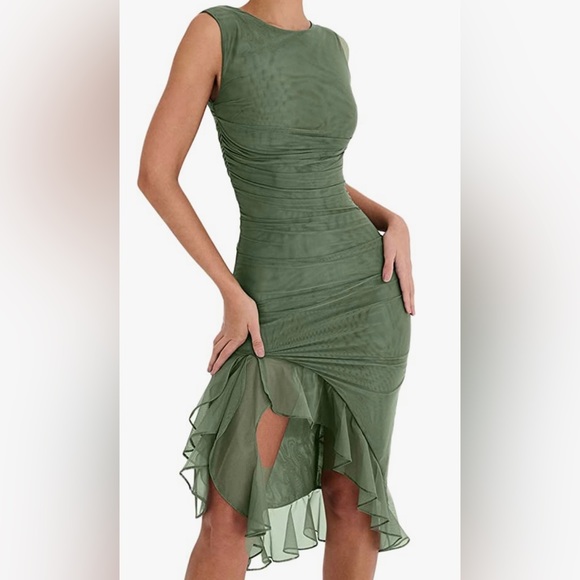 Midi Ruffle Cocktail Dress - Picture 4 of 6